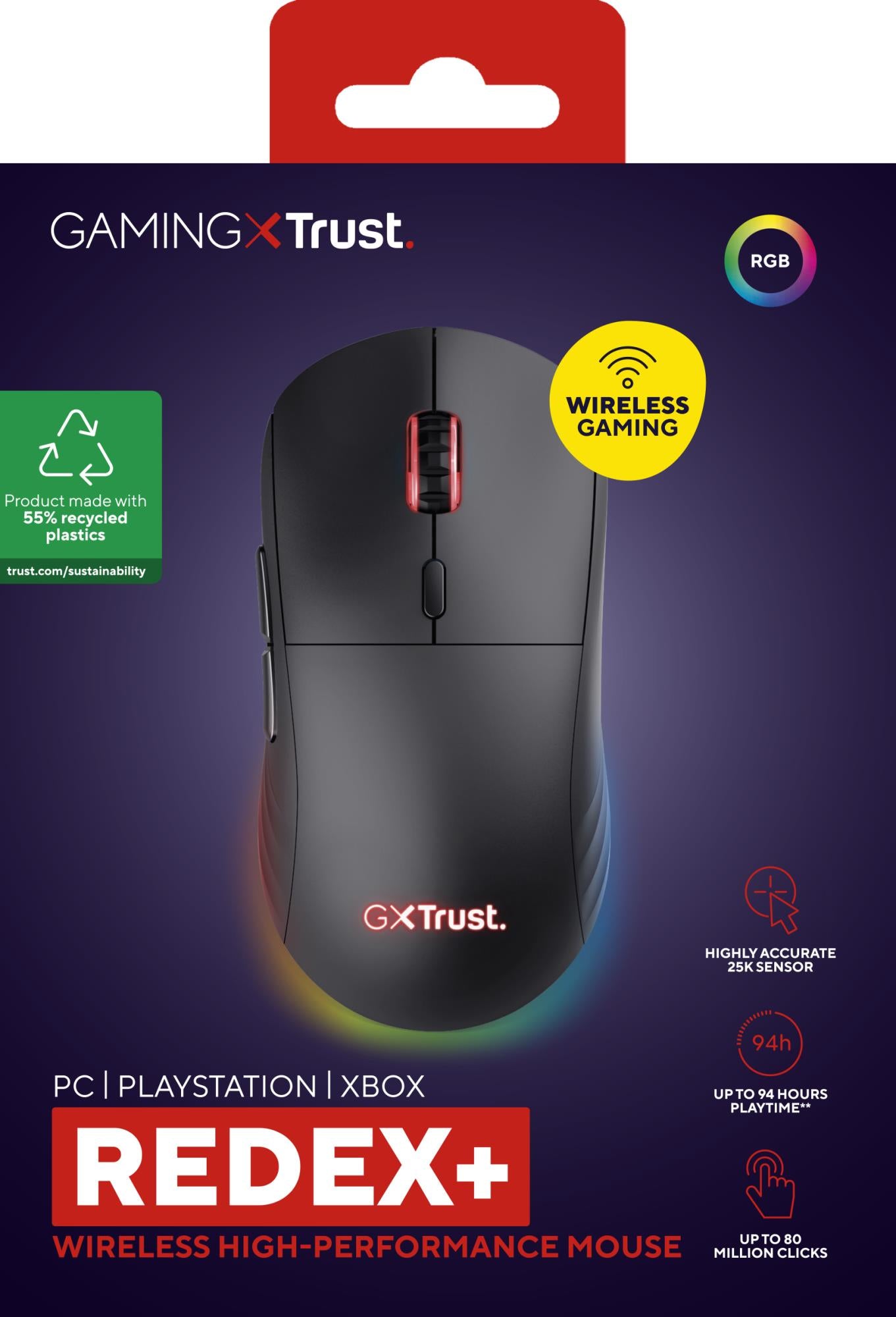 MOUSE USB OPTICAL WRL GXT927/REDEX+ HIGH PERF 25127 TRUST