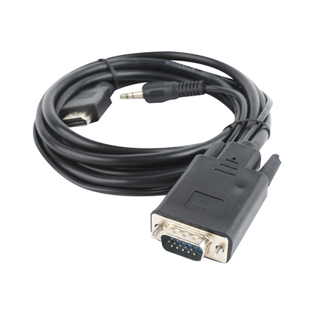 Cablexpert HDMI to VGA and  Audio Adapter Cable, Single Port, 1.8m, Black | Cablexpert