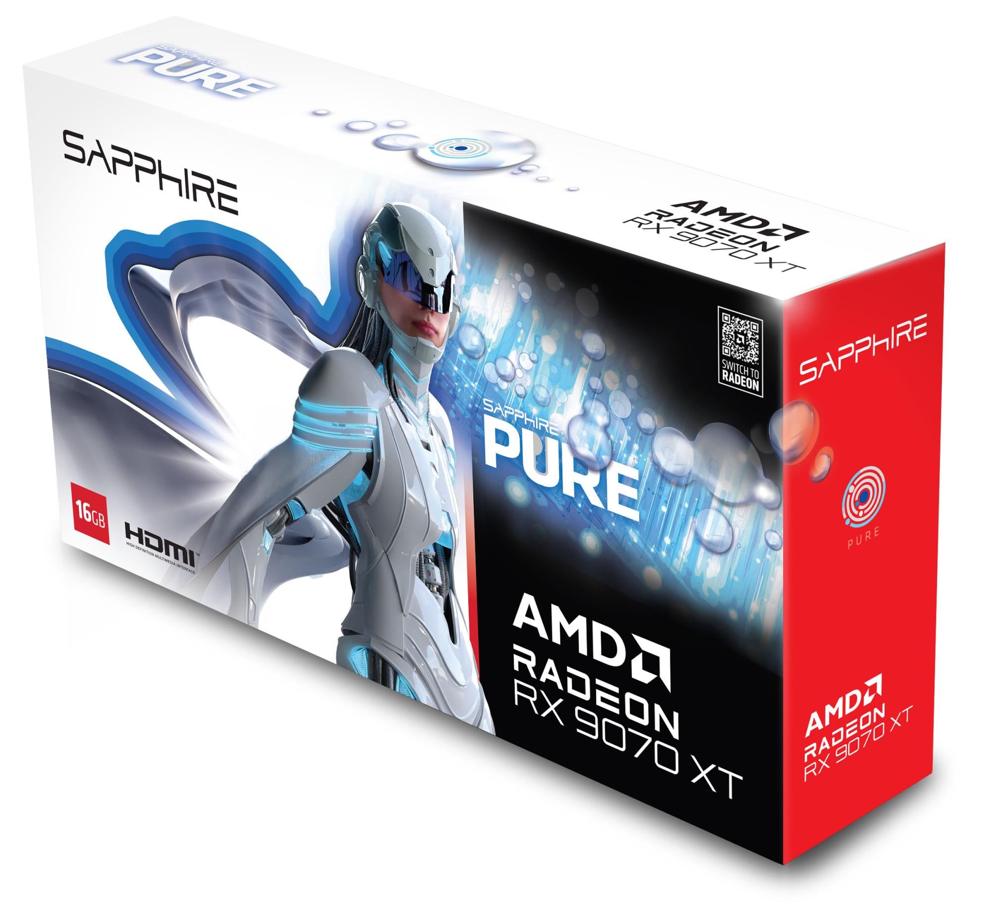 Graphics Card SAPPHIRE AMD Radeon RX 9070 XT 16 GB GDDR6 256 bit PCIE 5.0 16x GPU 2460 MHz Triple slot Fansink 2xHDMI 2xDisplayPort 11348-02-20G