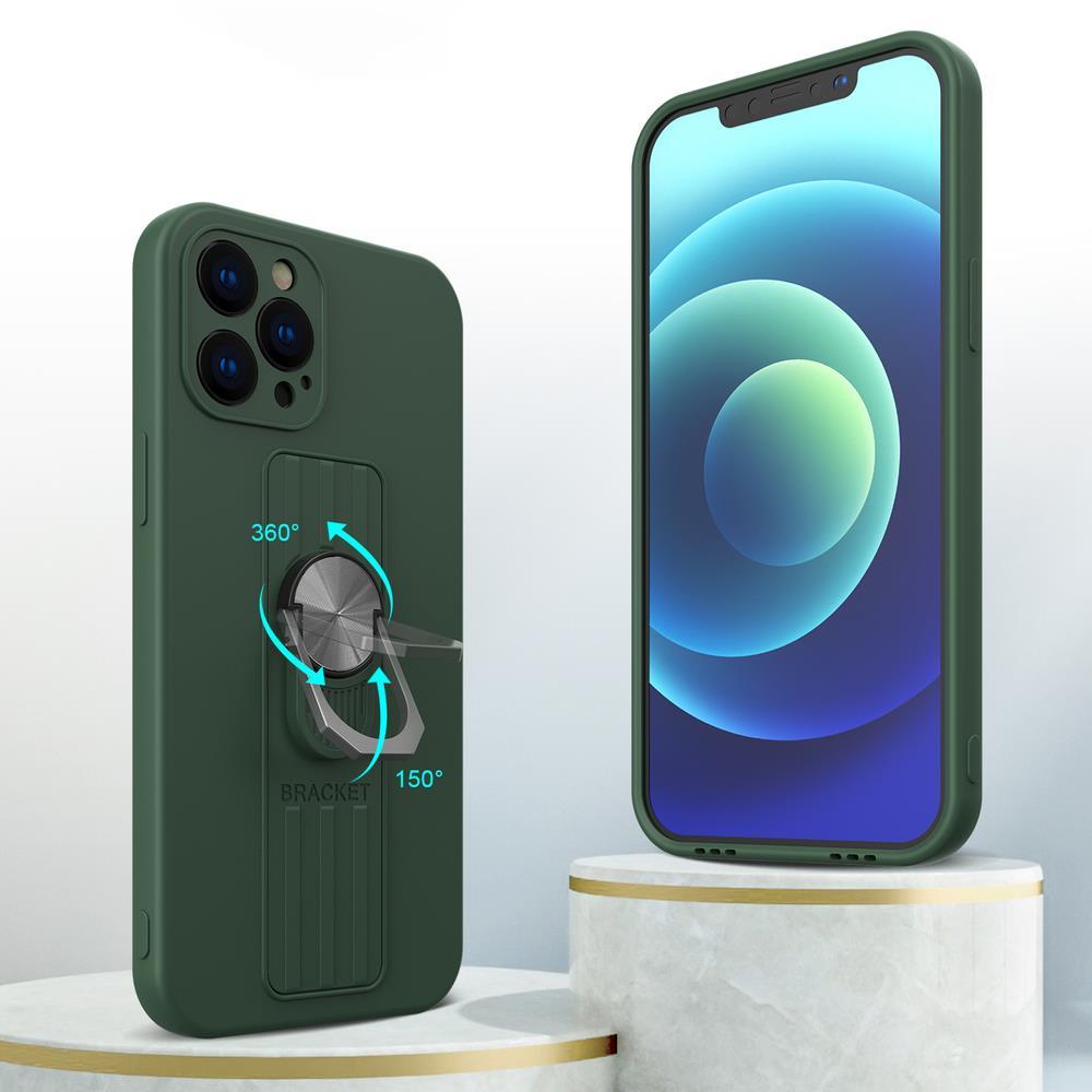 Ring Case silicone case with finger grip and stand for Xiaomi Poco M4 Pro 5G blue — Hurtel