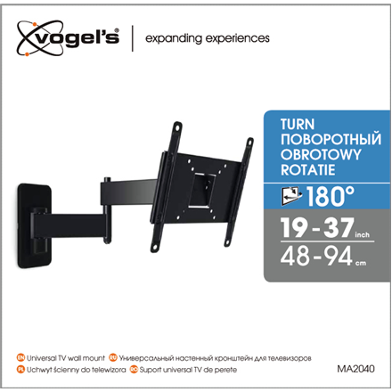 Vogels | Wall mount | MA2040-A1 | Full motion | 19-40 " | Maximum weight (capacity) 15 kg | Black