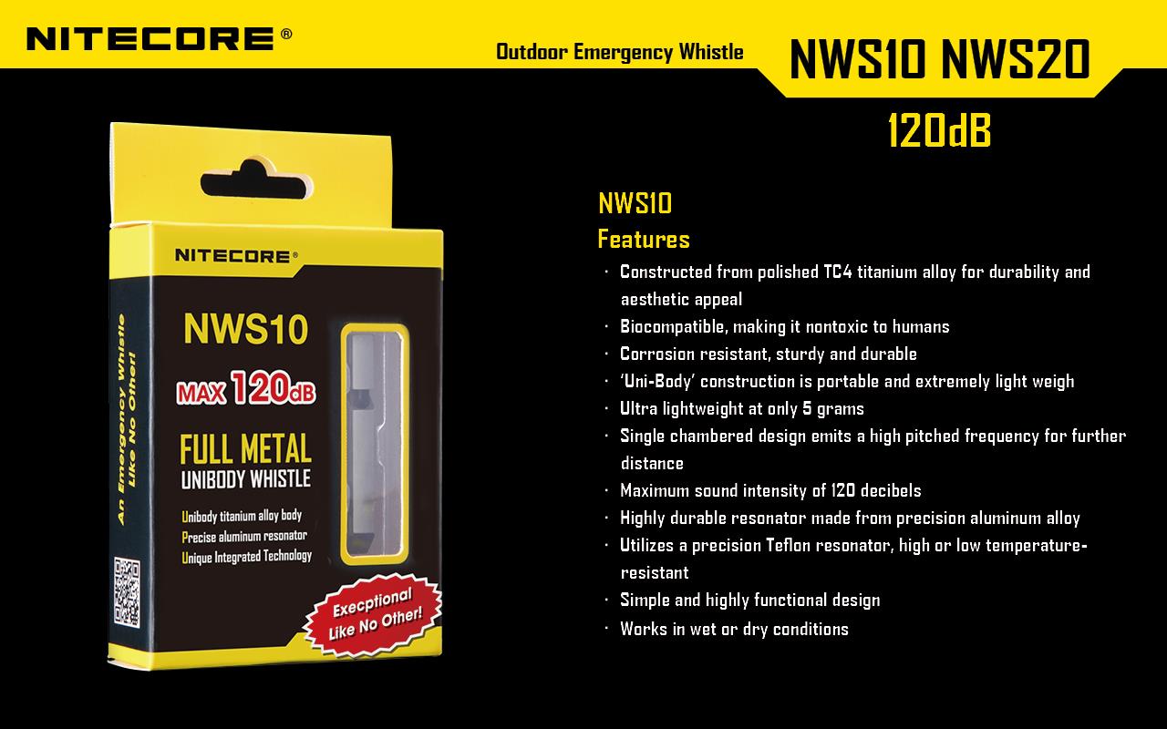 WHISTLE OUTDOOR EMERGENCY/120DB NWS10 NITECORE