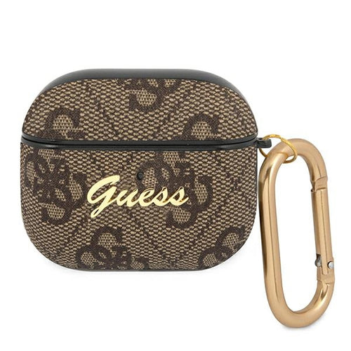 Guess GUA34GSMW AirPods 3 cover brown/brown 4G Script Metal Collection