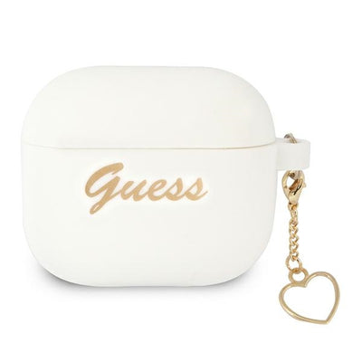 Guess GUA3LSCHSH AirPods 3 cover white/white Silicone Charm Heart Collection