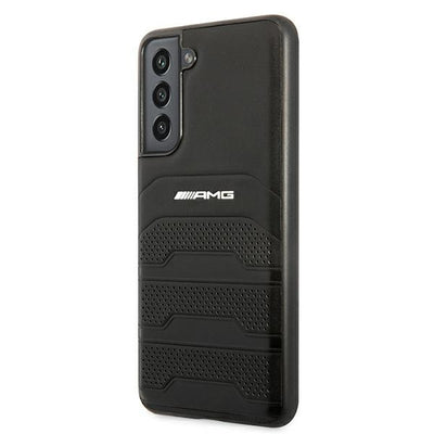 AMG AMHCS21FESGSEBK S21 FE G990 czarny/black hardcase Leather Debossed Lines — Mercedes