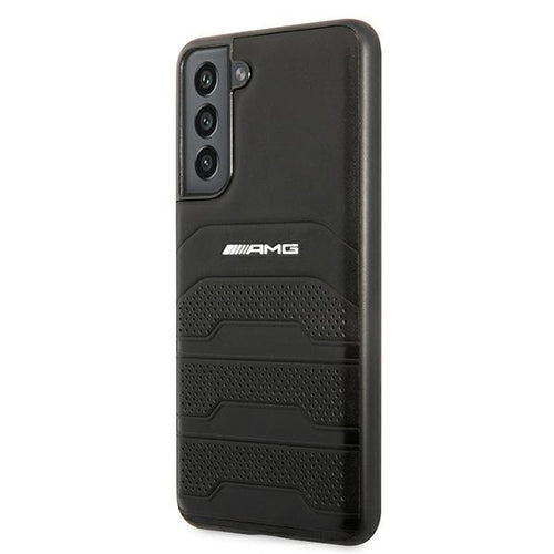 AMG AMHCS21FESGSEBK S21 FE G990 czarny/black hardcase Leather Debossed Lines — Mercedes