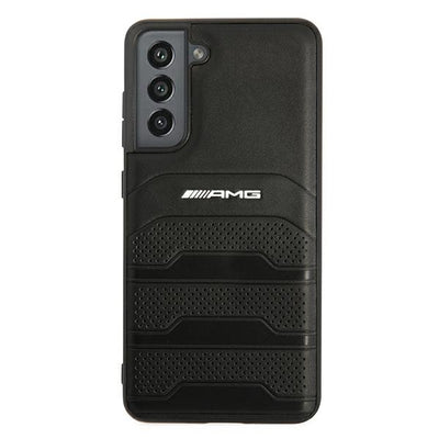 AMG AMHCS21FESGSEBK S21 FE G990 czarny/black hardcase Leather Debossed Lines — Mercedes