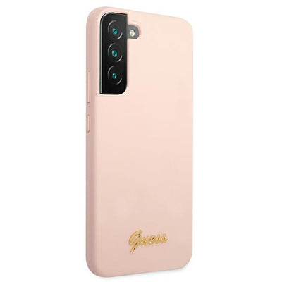 Guess GUHCS22MLSLMGPP S22+ S906 pink/pink hardcase Silicone Script Metal Logo