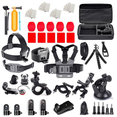 Set of universal accessories 63 in 1 for GoPro, DJI, Insta360, SJCam, Eken sports cameras (GoPro 63 in 1 set) — Hurtel