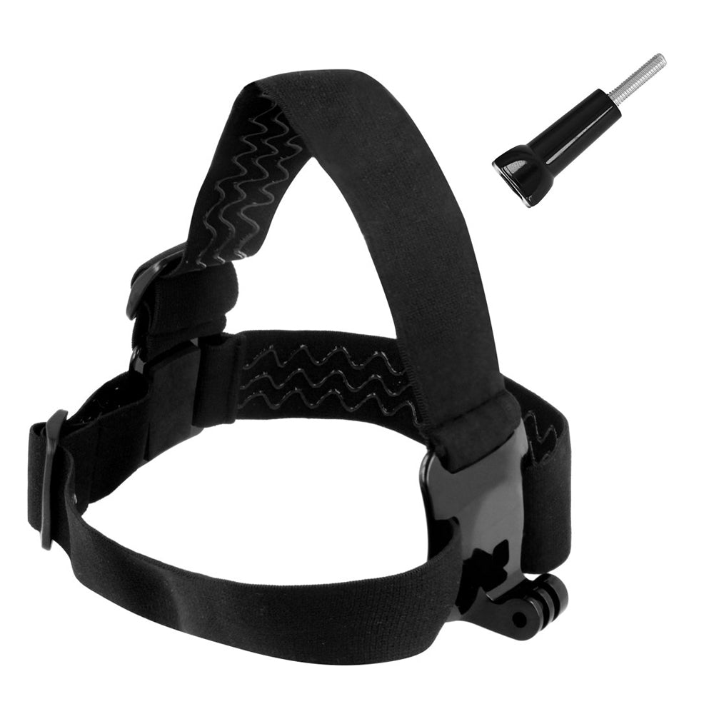 Headband for GoPro, DJI Osmo Action, EKEN, SJCam, Insta360 action cameras + long mounting screw black — Hurtel