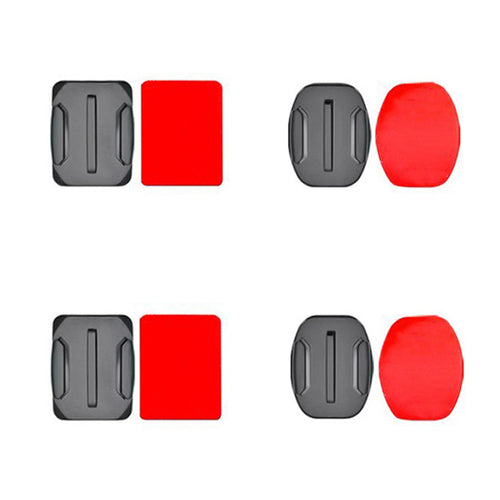 A set of flat and rounded mounting bases for GoPro, DJI Osmo Action, EKEN, SJCam, Insta360 sports cameras with 3M tapes - 2 p