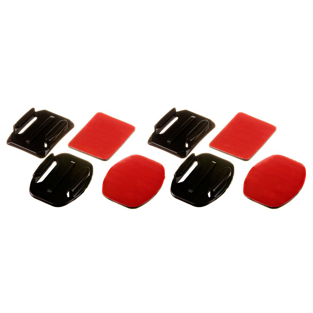 A set of flat and rounded mounting bases for GoPro, DJI Osmo Action, EKEN, SJCam, Insta360 sports cameras with 3M tapes - 2 p