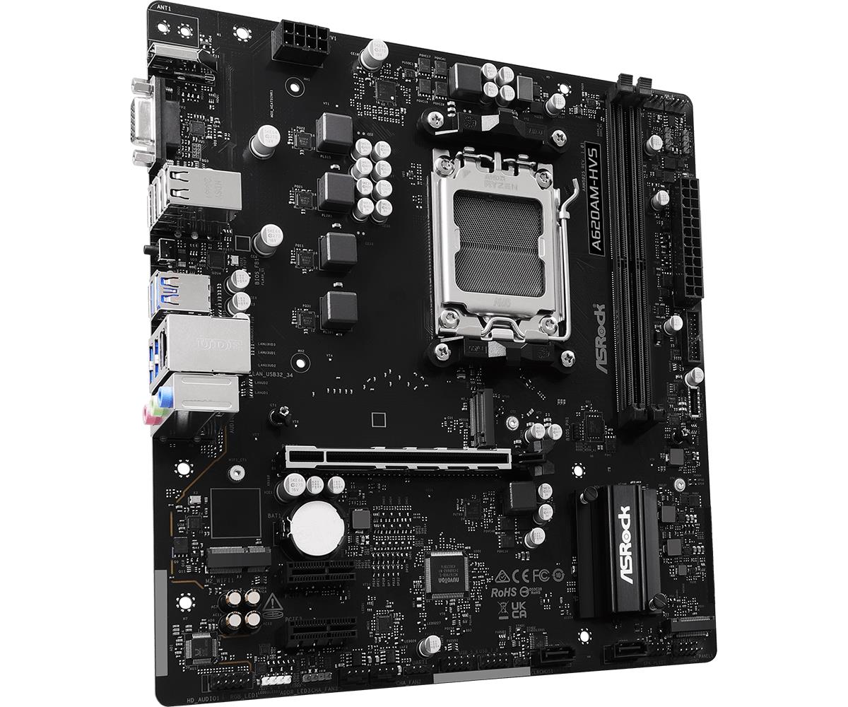 Mainboard ASROCK AMD A620A SAM5 Micro-ATX Memory DDR5 Memory slots 2 A620AM-HVS