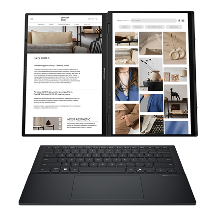 Asus | Zenbook Duo UX8406CA-QL287W | Inkwell Gray | 14 " | OLED | Touchscreen | FHD | 1920 x 1200 pixels | Intel Core Ul