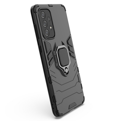 Ring Armor tough hybrid case cover + magnetic holder for Samsung Galaxy A73 black — Hurtel