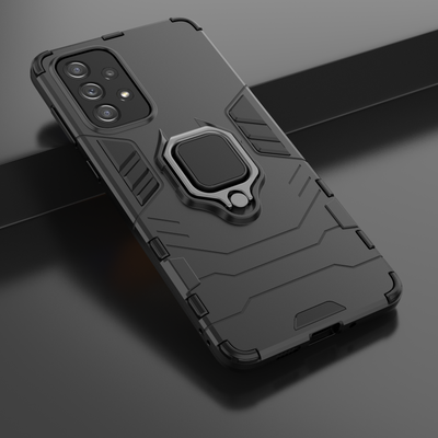 Ring Armor tough hybrid case cover + magnetic holder for Samsung Galaxy A73 black — Hurtel
