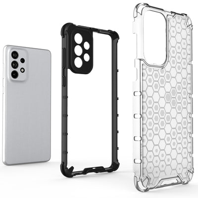 Honeycomb case armored cover with a gel frame for Samsung Galaxy A73 transparent — Hurtel