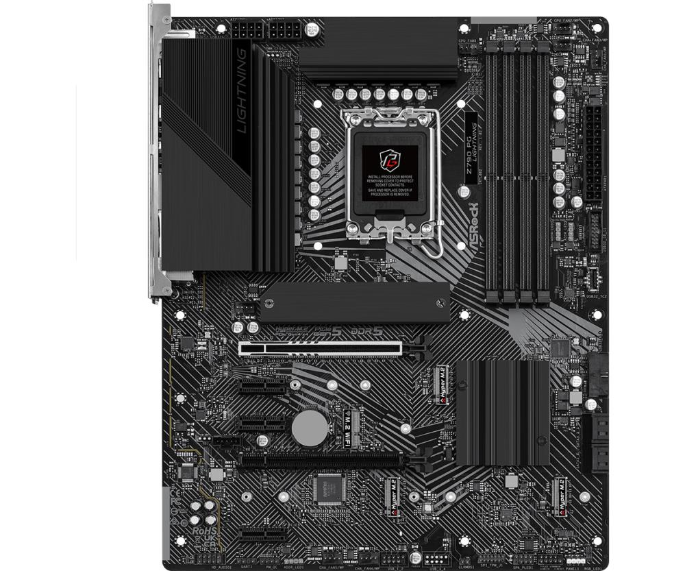 Mainboard ASROCK Intel Z790 LGA1700 ATX Memory DDR5 Memory slots 4 3xPCI-Express 3.0 1x 1xPCI-Express 4.0 16x 1xPCI-Express 5.0 16x 4xM.2 1xHDMI 1xAudio-In 1xAudio-Out 1xMicrophone 1xUSB 2.0 6xUSB 3.2 1xUSB-C 1xRJ45 Z790PGLIGHTNING