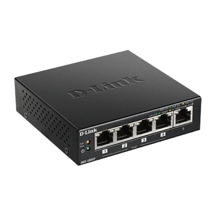 D-Link | Switch | DGS-1005P | Unmanaged | Desktop | Gigabit Ethernet (copper) ports quantity 5 | Power over Ethernet (Po