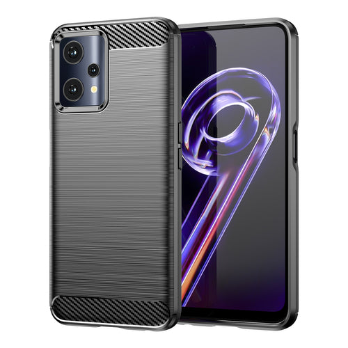 Carbon Case Flexible Cover Realme 9 Pro black — Hurtel