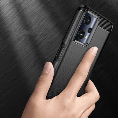 Carbon Case Flexible Cover Realme 9 Pro black — Hurtel