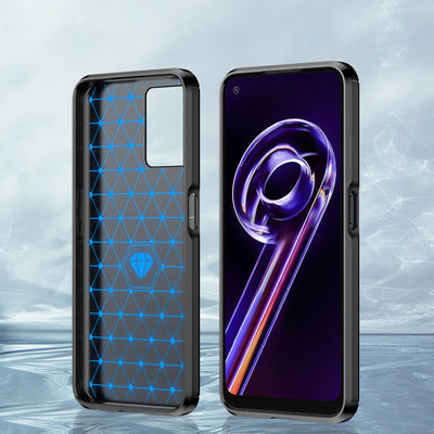 Carbon Case Flexible Cover Realme 9 Pro black — Hurtel