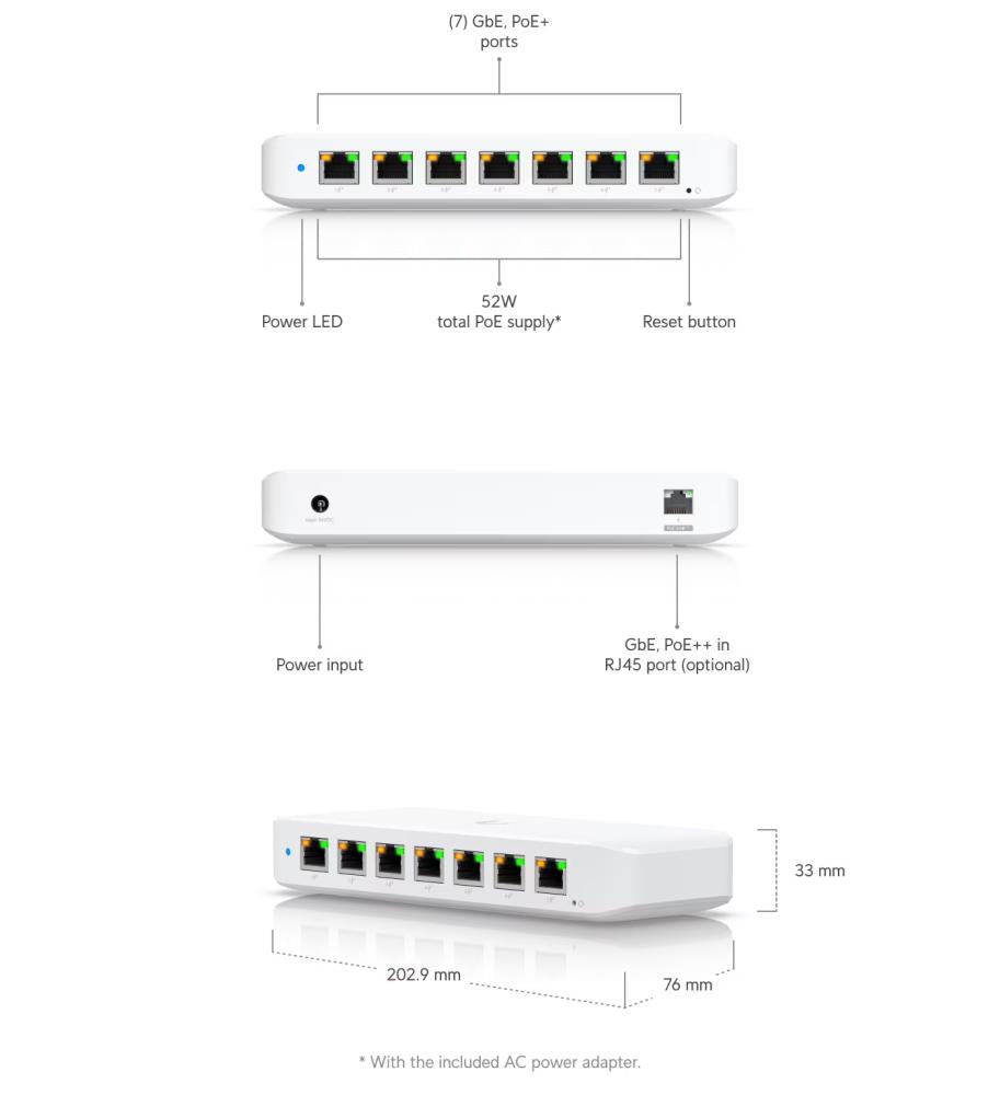 Switch UBIQUITI Ultra Ultra 60W 30 Watts USW-ULTRA-60W