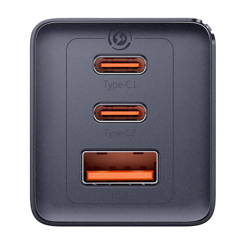 Wall charger Baseus GaN5 2x USB-C + USB, 65W + cable 1m (grey) - Image 4