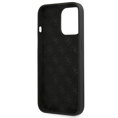Guess GUHMP13LLSLMGBK iPhone 13 Pro / 13 6.1" black/black hardcase Silicone Script Gold Logo MagSafe
