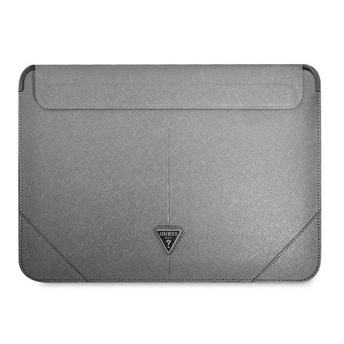 Guess Saffiano Triangle Logo case for a 14" laptop - silver