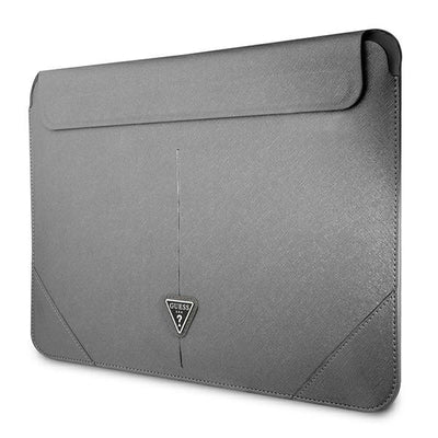 Guess Saffiano Triangle Logo case for a 14" laptop - silver