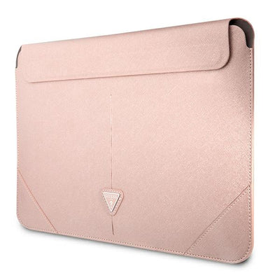 Guess Saffiano Triangle Logo case for a 16" laptop - pink