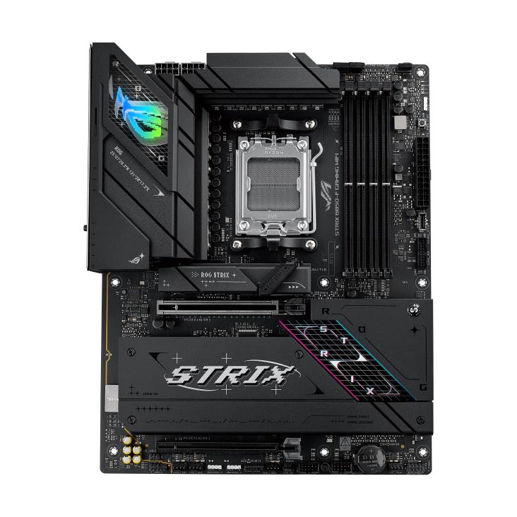 Mainboard ASUS AMD B850 SAM5 ATX Memory DDR5 Memory slots 4 1xPCI-Express 4.0 16x 1xPCI-Express 5.0 16x 4xM.2 1xHDMI 1xDisplayPort 12xUSB 2.0 3xUSB-C 1xUSB-C w/Thunderbolt 1xOptical S/PDIF 1xRJ45 2xAudio port STRIXB850-FGAMINGWIFI