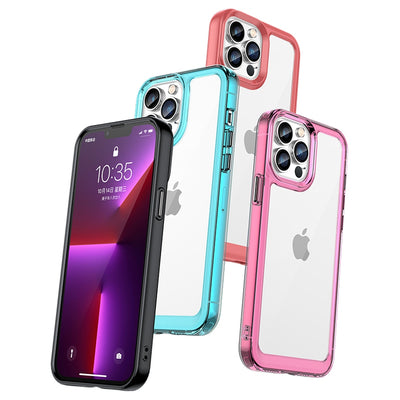 Outer Space Case Case for iPhone 12 Pro Max Hard Cover with Gel Frame Red — Hurtel