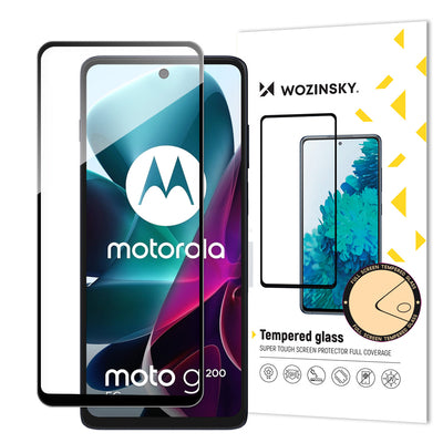 Wozinsky Full Glue Tempered Glass Motorola Moto G200 5G 9H Full Screen Tempered Glass with Black Frame — Hurtel