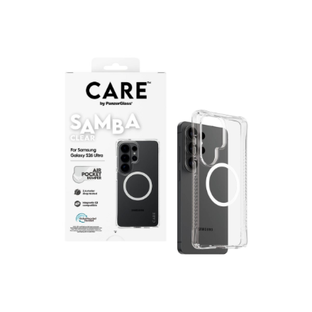 CARE by PanzerGlass Samba Case Transparent w. White Qi Samsung New Galaxy S26 Ultra | PanzerGlass
