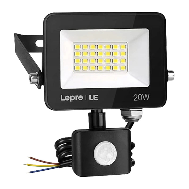 LEPRO 340013-DW-EU 20W 2000 lm 5000 K IP65 LED Floodlight with Motion Sensor - Image 1