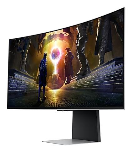 Monitor SAMSUNG 34" Gaming/Smart/Curved/21 : 9 Panel OLED 3440x1440 21:9 175Hz 0.03 ms Speakers Swivel Height adjustable Tilt LS34DG850SUXDU