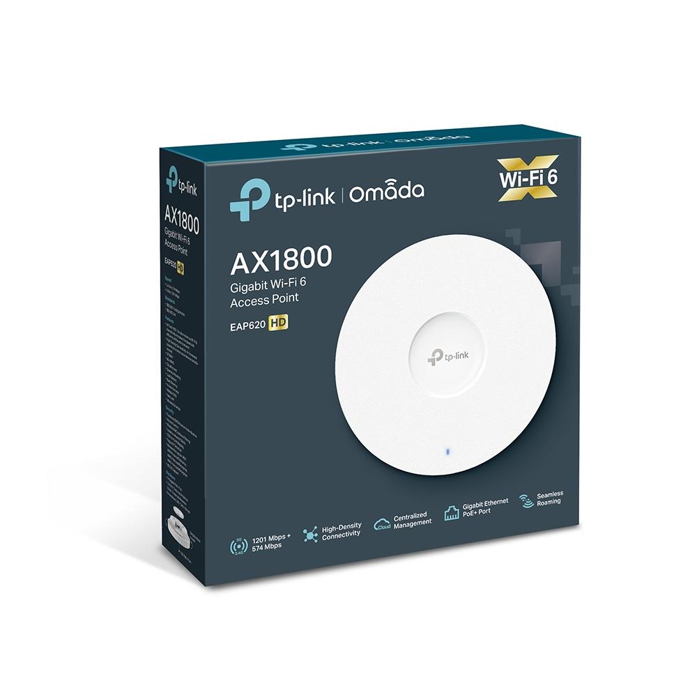 Access Point TP-LINK Omada 1800 Mbps IEEE 802.11a IEEE 802.11g IEEE 802.11n IEEE 802.11ac IEEE 802.11ax 1x10/100/1000M EAP620HD