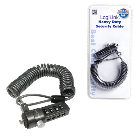 Logilink NBS004,  Notebook Coil Cable Lock, black