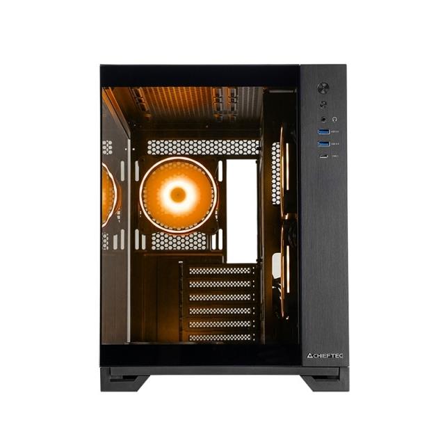 Case CHIEFTEC VISIO GM-30B-TG-OP MidiTower Case product features Transparent panel Not included ATX MicroATX MiniITX Colour Black GM-30B-TG-OP