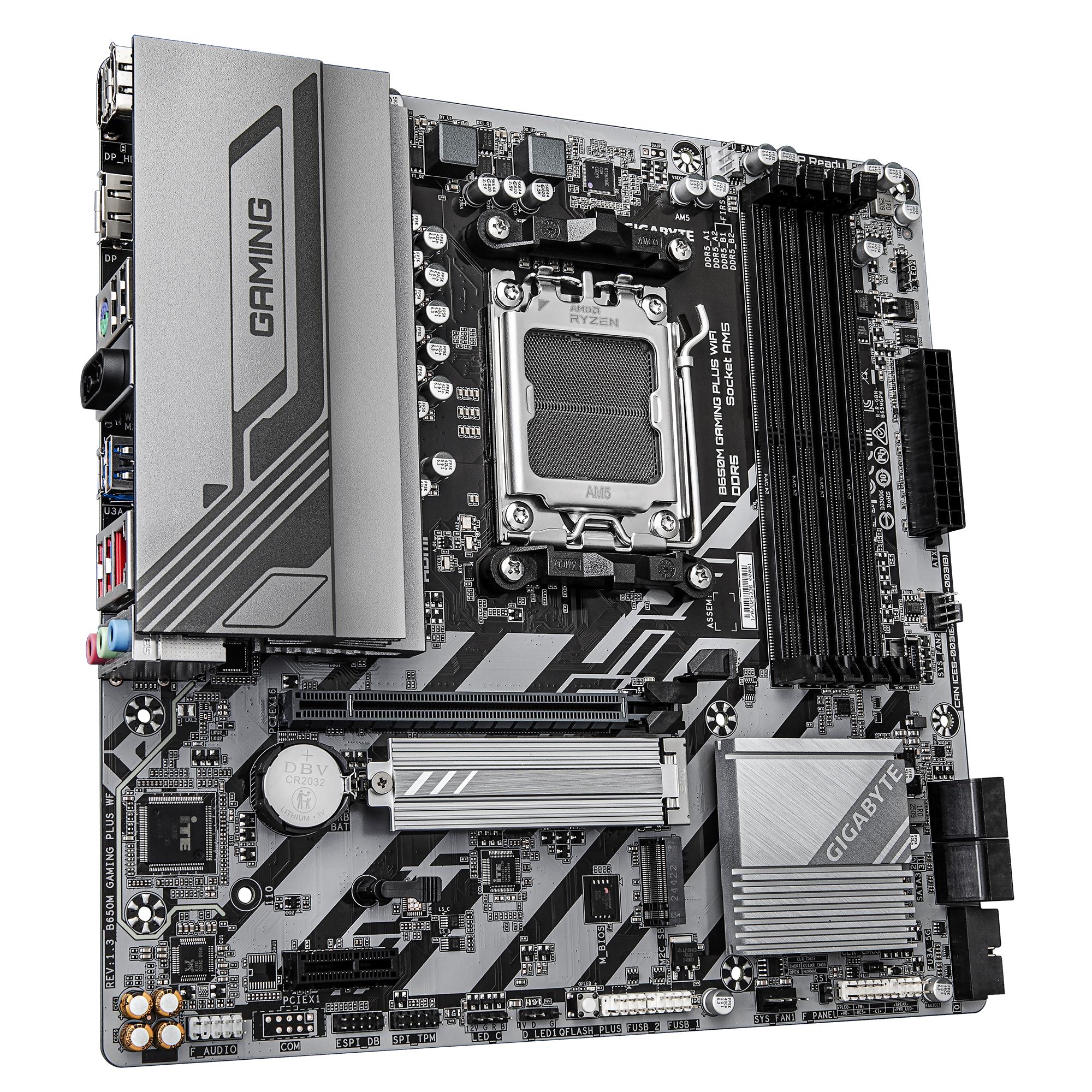 Mainboard GIGABYTE AMD B650 SAM5 Micro-ATX Memory DDR5 Memory slots 4 B650MGAMINGPLUSWF1.3