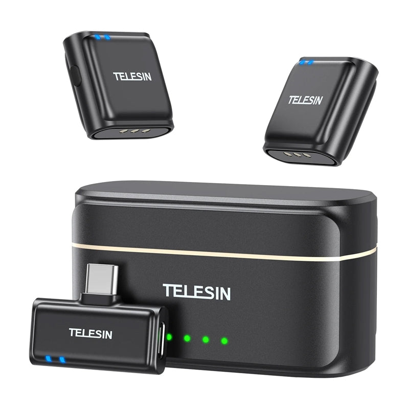 TELESIN wireless tie microphone + powerbank for phones (USB-C) - Image 1
