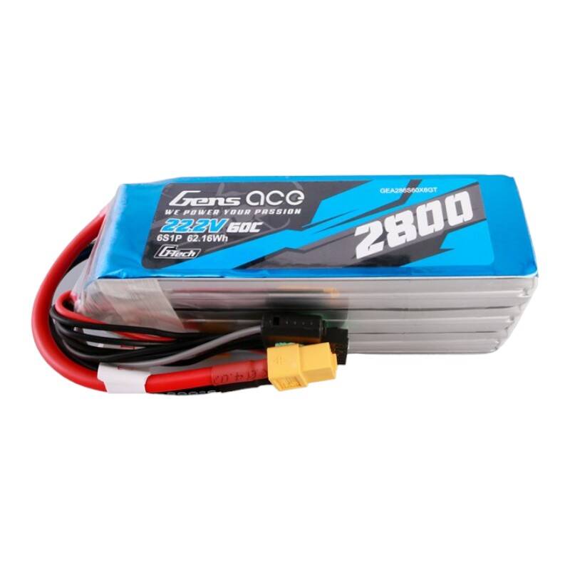 Gens ace G-Tech 2800mAh 22.2V 60C 6S1P Lipo Battery Pack with XT60 plug - Image 1