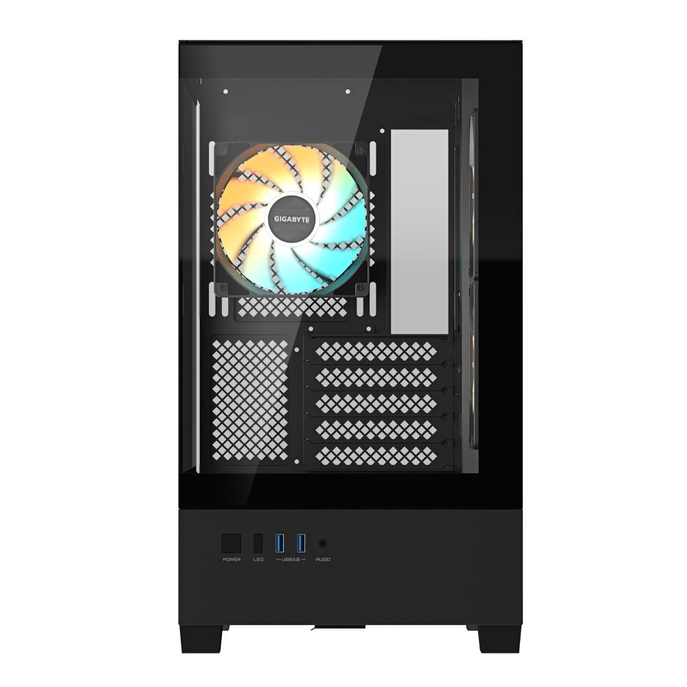Case GIGABYTE C201 PANORAMIC MidiTower Case product features Rackmountable/Removeable HDD basket/Transparent panel Not included MicroATX MiniITX Colour Black GB-C201P