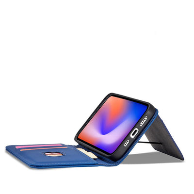 Magnet Card Case for iPhone 12 cover card wallet card stand blue — Hurtel