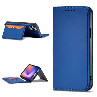 Magnet Card Case for iPhone 12 Pro cover card wallet card stand blue — Hurtel