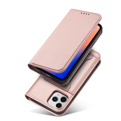 Magnet Card Case for iPhone 12 Pro Max Pouch Card Wallet Card Holder Pink — Hurtel