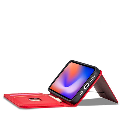 Magnet Card Case for iPhone 12 Pro Max Pouch Card Wallet Card Holder Red — Hurtel