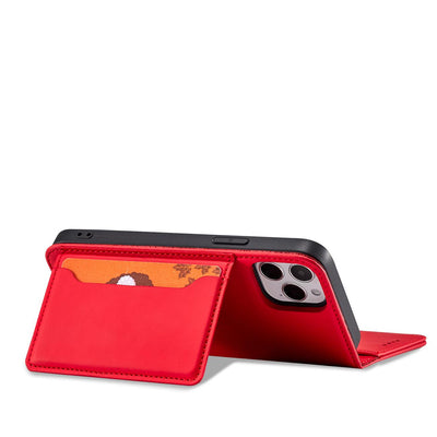 Magnet Card Case for iPhone 12 Pro Max Pouch Card Wallet Card Holder Red — Hurtel